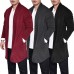 Mens Casual Mid Length Long Sleeve Loose Comfy Solid Color Cardigans