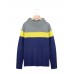 Long Sleeve High Collar Color Block Casual Sweaters