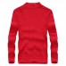 Mens 100  Cotton Casual Solid Color Cardigans High Collar Pullover Sweater