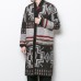 Mens Mid Long Ethnic Printing Pattern Chic Cardigans Coats