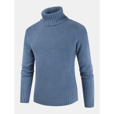 Men’s Male Self  cultivation High Collar Solid Color Sweaters