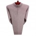 Mens Knitting Fashion Long Sleeve Half High Collar Casual Sweaters