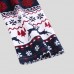 Mens Two  Pieces O Neck Christmas Pajama Set Peers Fairisle Printing Sleepwear Loungewear
