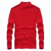 Mens 100  Cotton Casual Solid Color Cardigans High Collar Pullover Sweater