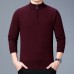 Mens Knitting Fashion Long Sleeve Half High Collar Casual Sweaters