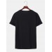 Men Car Print Round Neck Hem Cuff Short Sleeve Casual T  Shirt